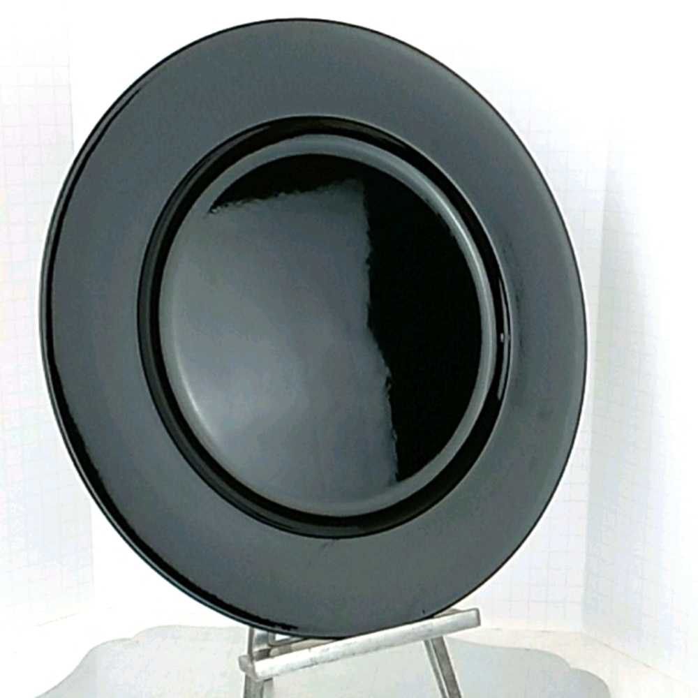 COPY - Glossy Black Charger Plates, Set of 4